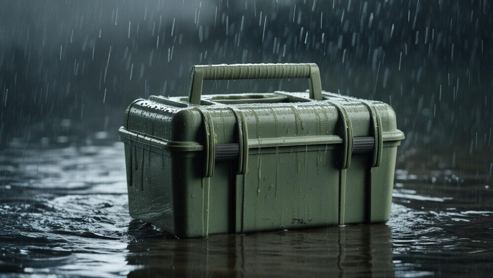 Rain on tackle box